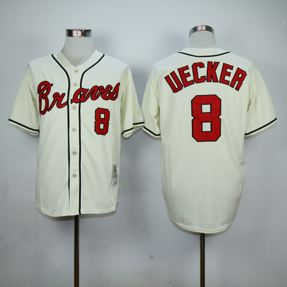 Men Atlanta Braves #8 Upton Cream MLB Jerseys->atlanta braves->MLB Jersey